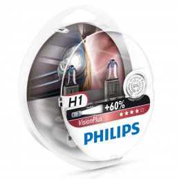 Coffret 2 Ampoules H1 55w Philips VisionPlus 12258VPS2