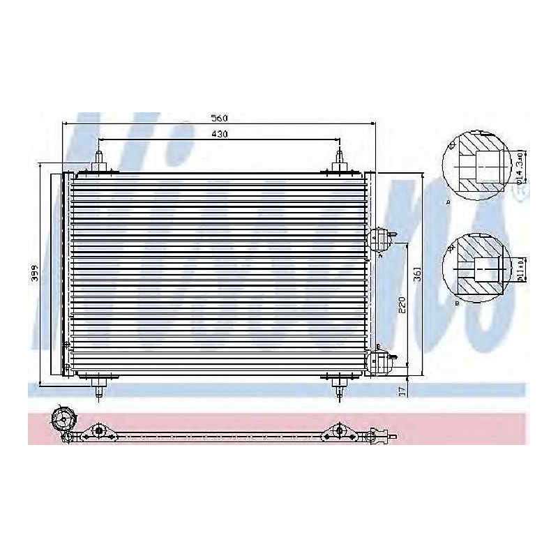 Condenseur, climatisation Peugeot 307 + SW + CC+ Break avant 08/2004 CO2310