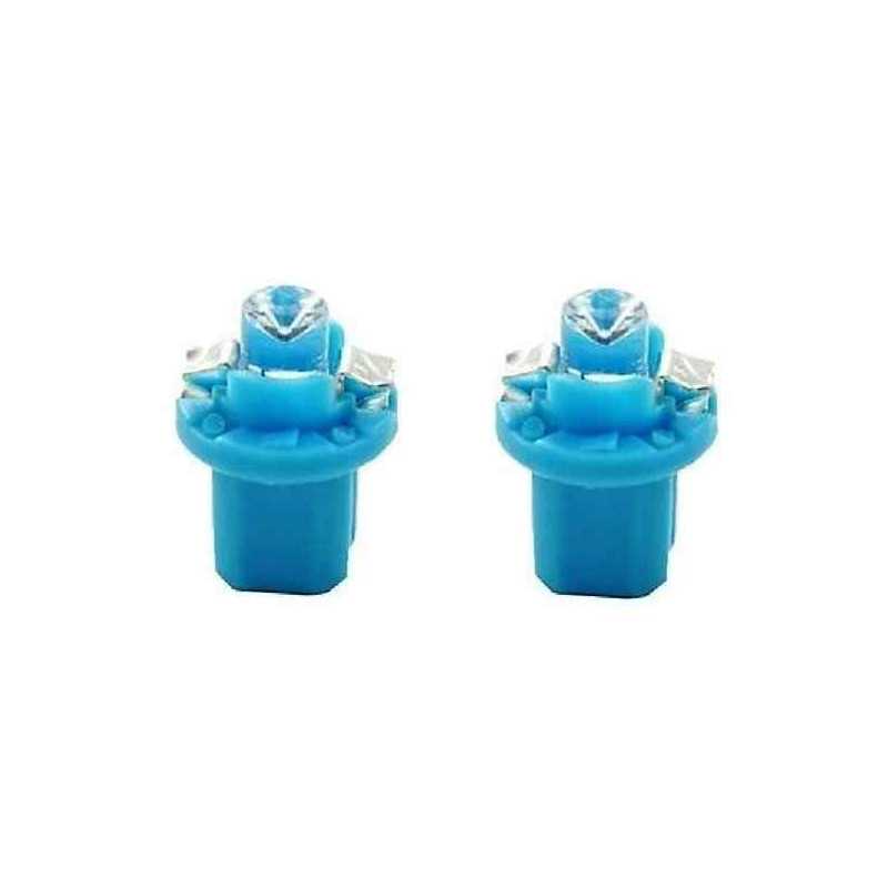 Jeu de 2 ampoules diodes, LED B8.5d BAX Bleu 12V L004B