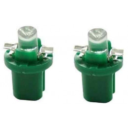 Jeu de 2 ampoules diodes, LED B8.5d creuse verte 12V L004G