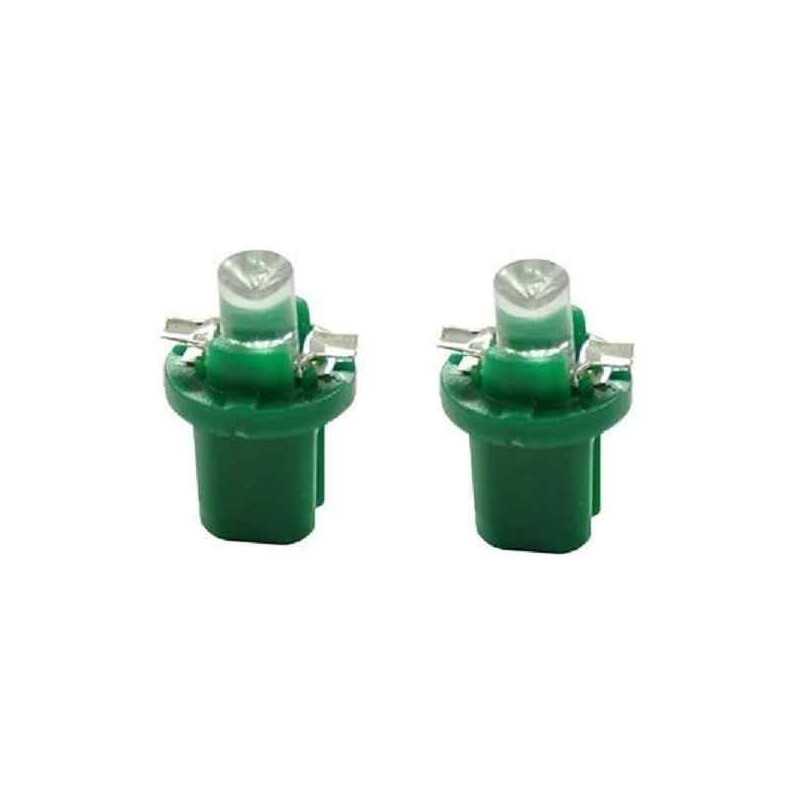 Jeu de 2 ampoules diodes, LED B8.5d creuse verte 12V L004G