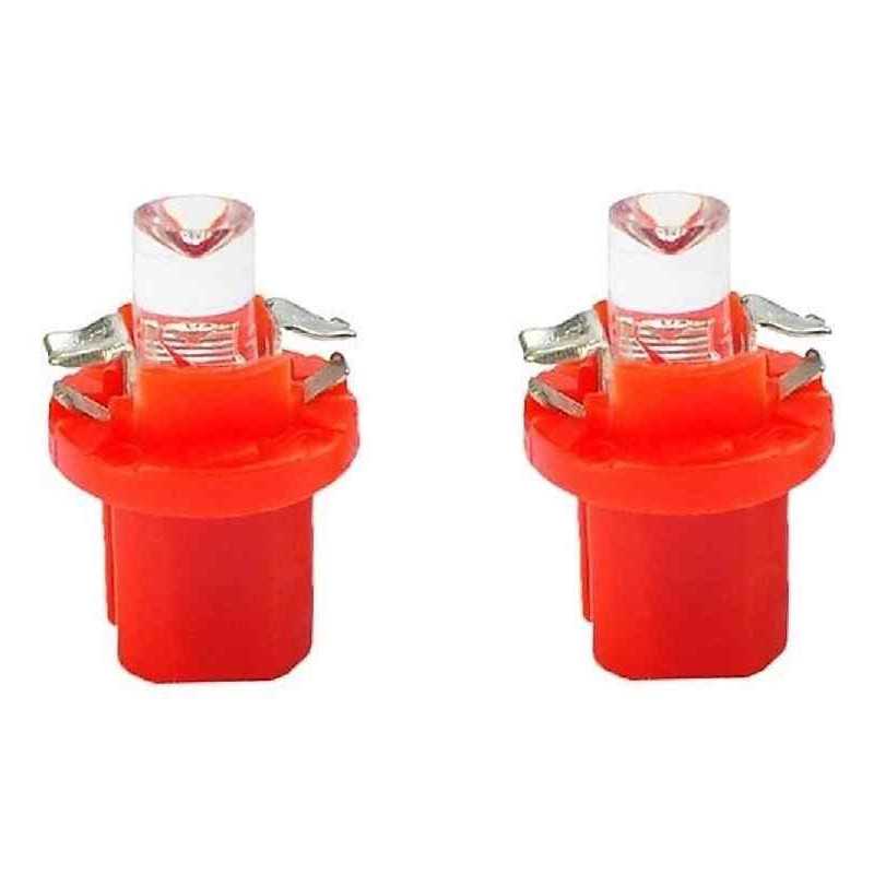 Jeu de 2 ampoules diodes, LED B8.50 creuse rouge 12V L004R