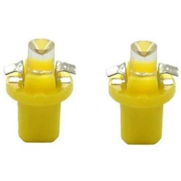 Jeu de 2 ampoules diodes, LED B8.50 creuse jaune 12V L004Y