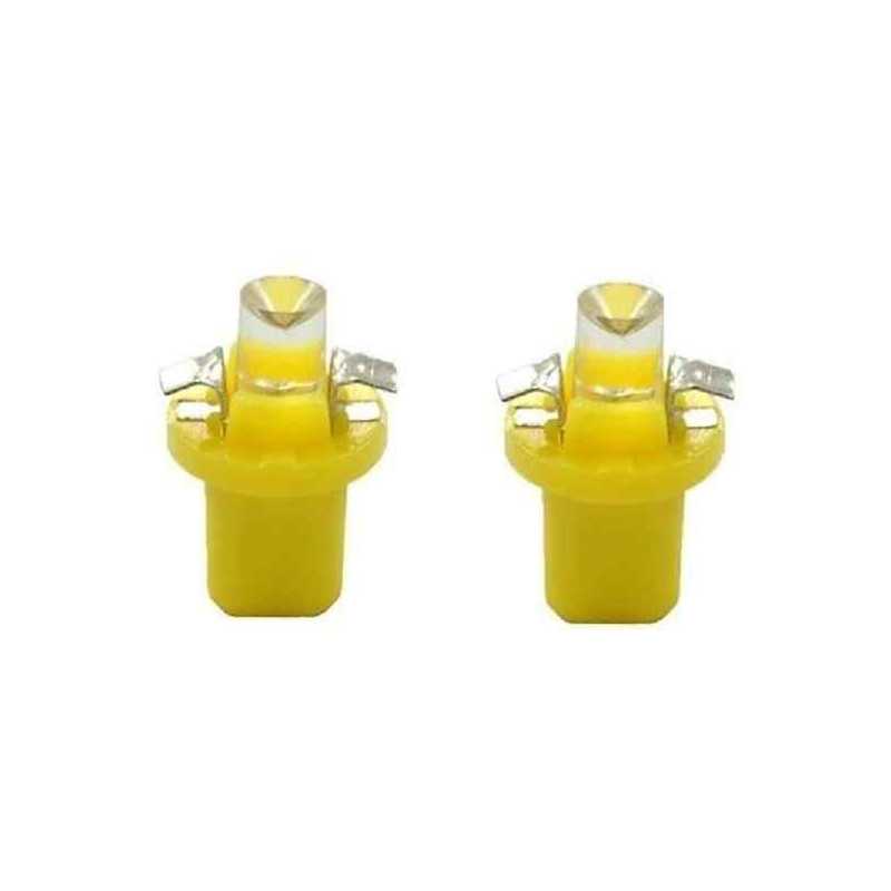 Jeu de 2 ampoules diodes, LED B8.50 creuse jaune 12V L004Y Jeu de 2 ampoules diodes, LED B8.50 creuse jaune 12V L004Y