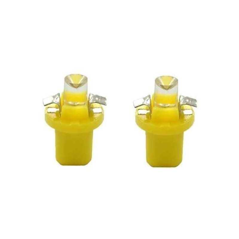 Jeu de 2 ampoules diodes, LED B8.50 creuse jaune 12V L004Y