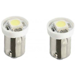 Jeu de 2 ampoules diodes, LED BA9S 1xSMD5050 12V Blanc L008W