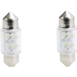 Jeu de 2 ampoules diodes, LED C5W 4 x Flux 31mm 12V Blanc L022W