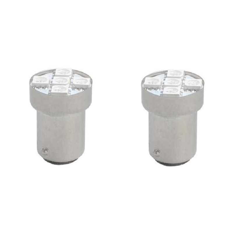 Jeu de 2 ampoules diodes - LED BAY15d 5 x SMD5050 12V Rouge