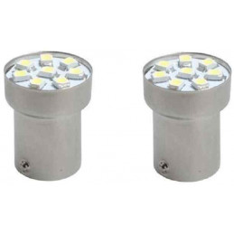 Jeu de 2 ampoules diodes, LED BA15s G18 8xSMD3528 12V Blanc L088W