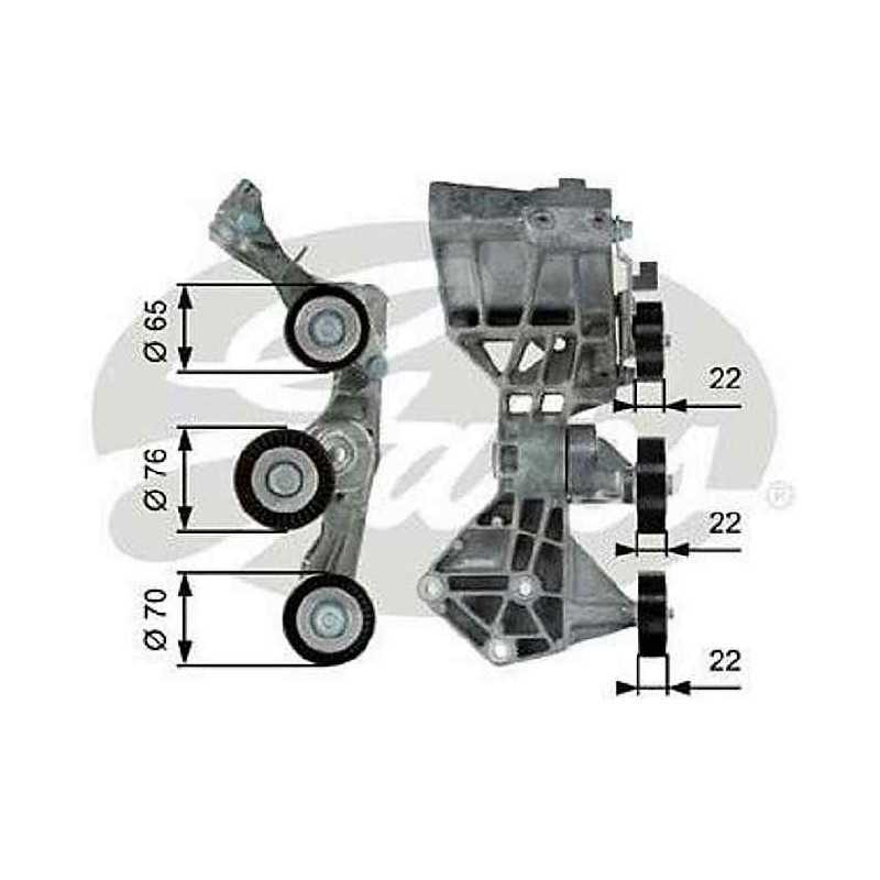 Courroie accessoire trapezoidale Kit de courroie d'accessoire Gates Mercedes  Classe A W169 Classe B W245 Gates T39064