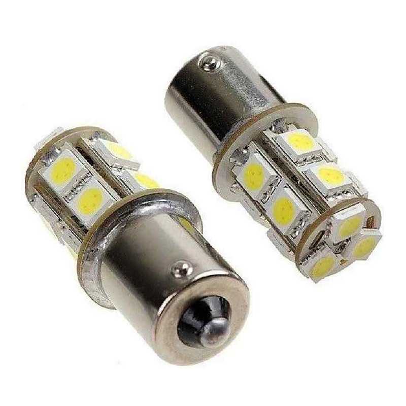 Lot 2 Ampoules feu arriere à led effet Xenon Ba15s blanc BA15S led