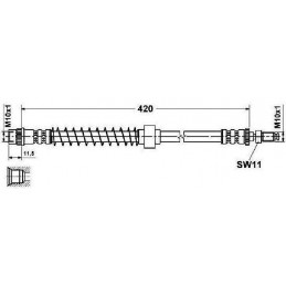 1 Flexible de frein avant Peugeot 405 + Break de 88 à 96 Sans Abs 720 882