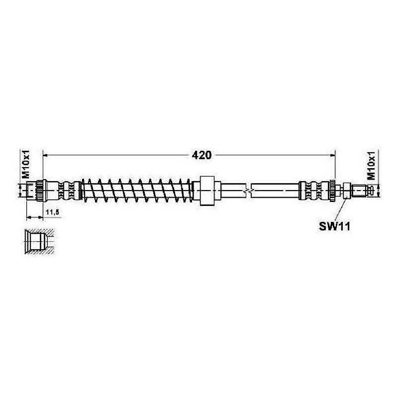 1 Flexible de frein avant Peugeot 405 + Break de 88 à 96 Sans Abs 720 882