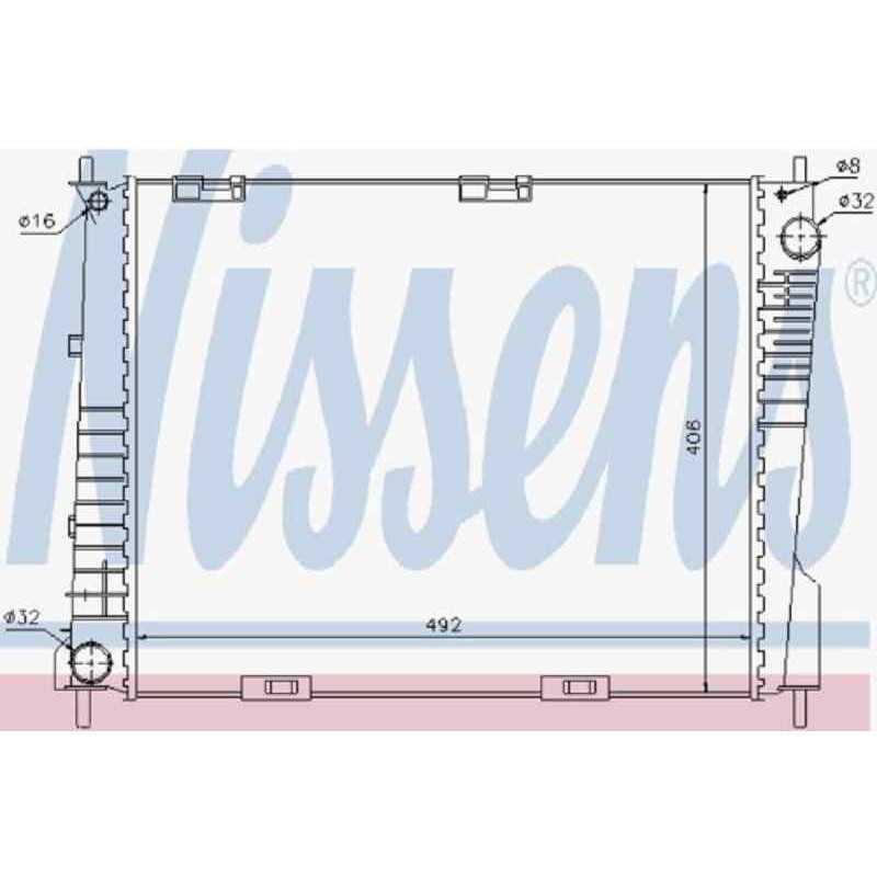 Radiateur moteur, radiateur de refroidissement Renault Clio 3 Clio grandtour Modus/Grand modus R13447