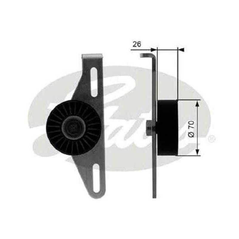 Galet tendeur de courroie d'accessoire GATES Dacia Logan Sandero Nissan Kubistar Renault Clio Kangoo Laguna Megane Scenic Tha...