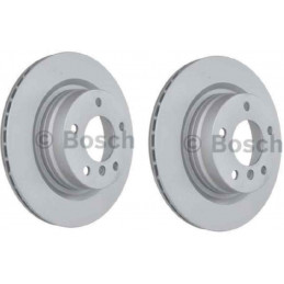 Jeu de 2 disques de frein arriere BOSCH BMW Série 1 E81 E87 Série 2 E90/91/92/93 ventilés 0986479218