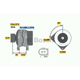 Alternateur BOSCH Audi A3 A4 Chysler Dodge Ford Galaxy Jeep Seat Alhambra Leon Vw Golf Multivan Passat Sharan Touran Transpor...