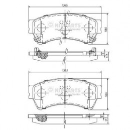 Jeu de plaquettes de frein Nipparts pour Mazda 6 N3603071