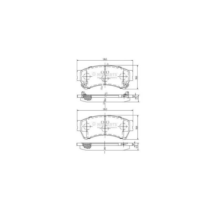 Jeu de plaquettes de frein Nipparts pour Mazda 6 N3603071 Jeu de plaquettes de frein Nipparts pour Mazda 6 N3603071