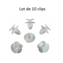 Lot De 10 Clips De Calandre Avant 6995X3 - Pour Peugeot 106, 206, 306, 307, 806 - Plastique Blanc, Trou 9 Mm