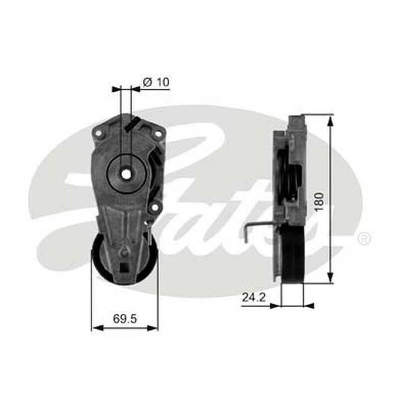 Galet tendeur de courroie d'accessoire GATES pour Mini One Cooper T38405 Galet tendeur de courroie d'accessoire GATES pour Mini One Cooper T38405