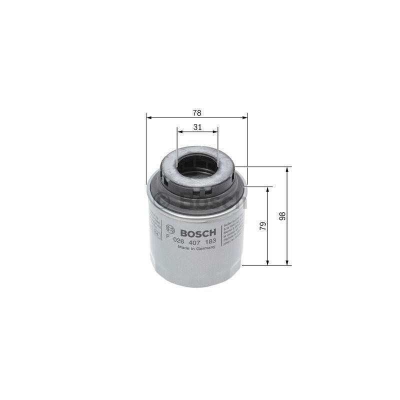 Filtre à huile BOSCH pour Audi A1 A3 Seat Alhambra Altea Ibiza Leon Toledo Skoda Fabia Octavia Roomster Superb Yeti Vw