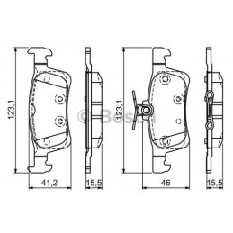 Jeu de 4 plaquettes de frein arriere BOSCH Peugeot 308 phase 2 0986494715