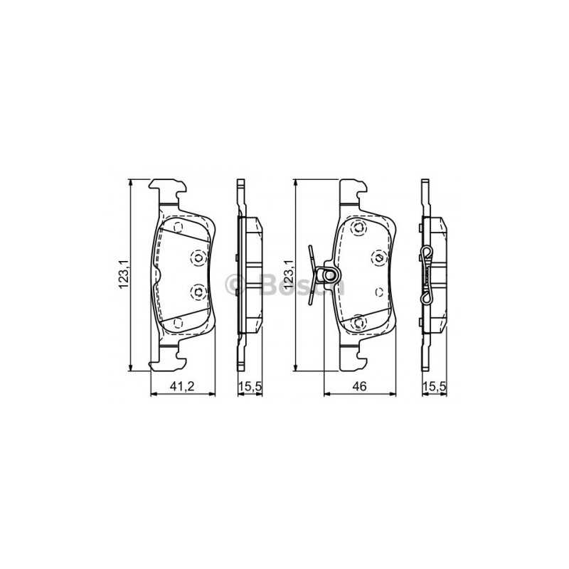 Jeu de 4 plaquettes de frein arriere BOSCH Peugeot 308 phase 2 0986494715 Jeu de 4 plaquettes de frein arriere BOSCH Peugeot 308 phase 2 0986494715