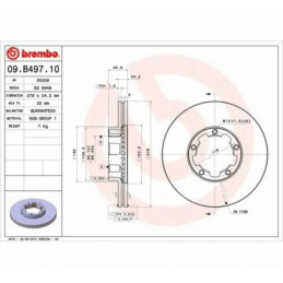 Jeu de 2 disques de frein avant BREMBO pour Nissan Cabstar E 09.B497.10