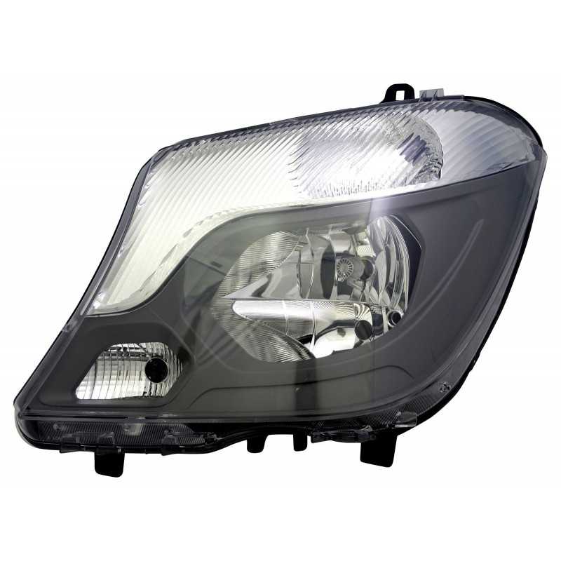 Optique, phare avant gauche H7+H7 électrique a/moteur pour Mercedes Sprinter à partir de 09/13