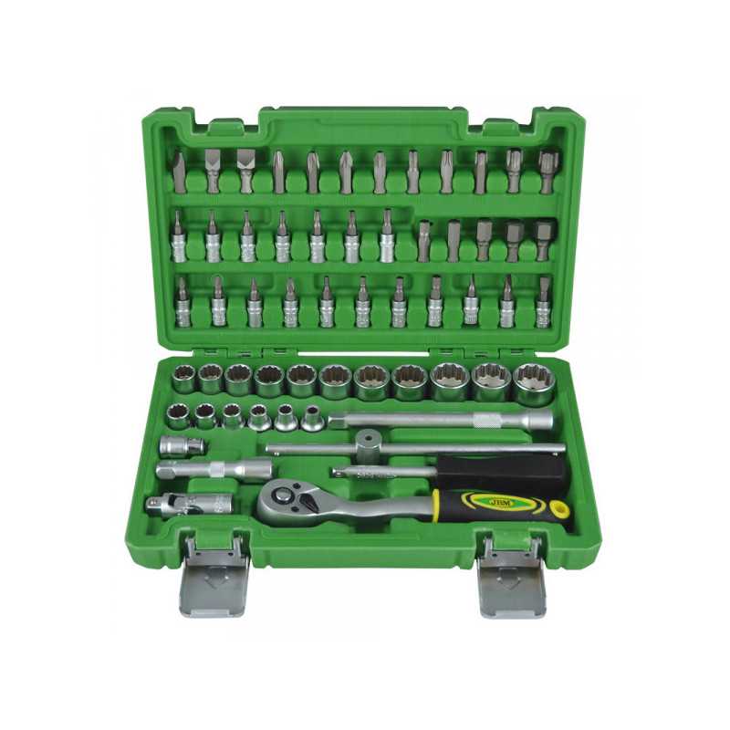COFFRET OUTILLAGE DOUILLES 3/8" DE 59 PIÈCES 12 PANS