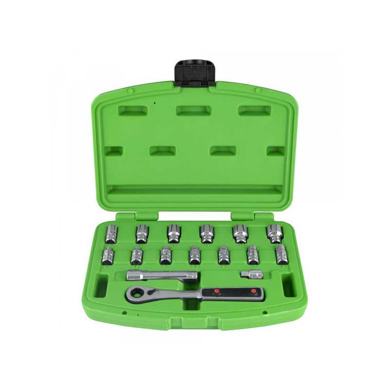 COFFRET OUTILLAGE DOUILLES 17 PIÈCES TRAVERSANTES