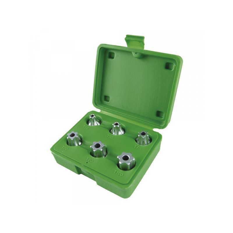 COFFRET OUTILLAGE DOUILLES 6 PIÈCES 1/2" POINTE TORX INVIOLABLE