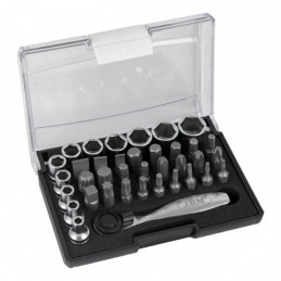 COFFRET OUTILLAGE DE 37 PIÈCES AVEC CLIQUET MINI DE 1/4" 52198