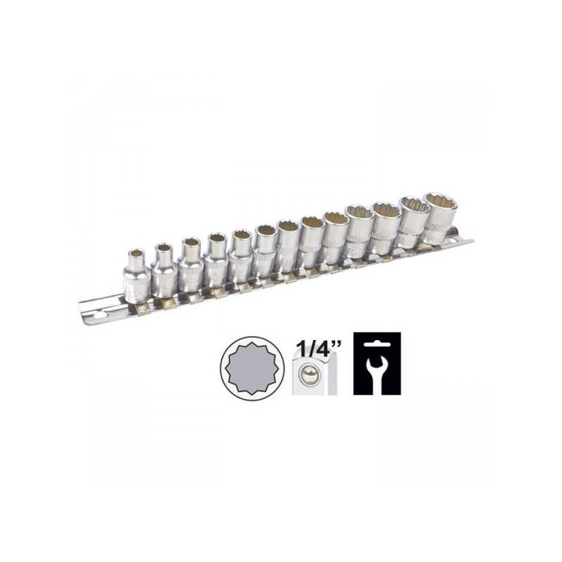 OUTILLAGE RAIL A DOUILLES TOURNEVIS 1/4" 12 PANS