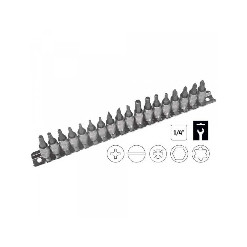 OUTILLAGE RAIL A 18 DOUILLES TOURNEVIS 1/4"