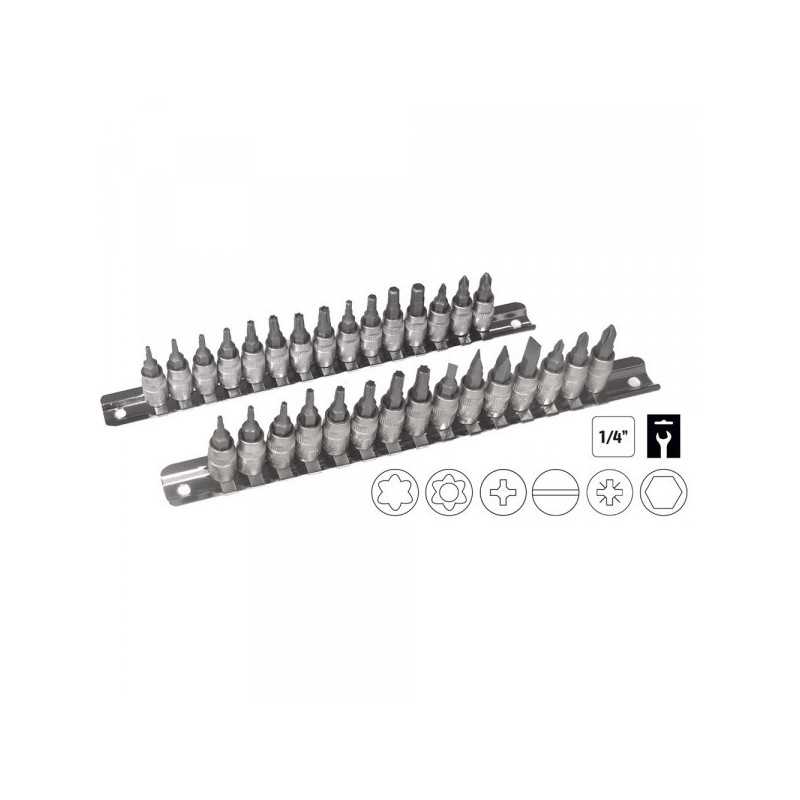 OUTILLAGE RAIL A 30 DOUILLES TOURNEVIS 1/4"