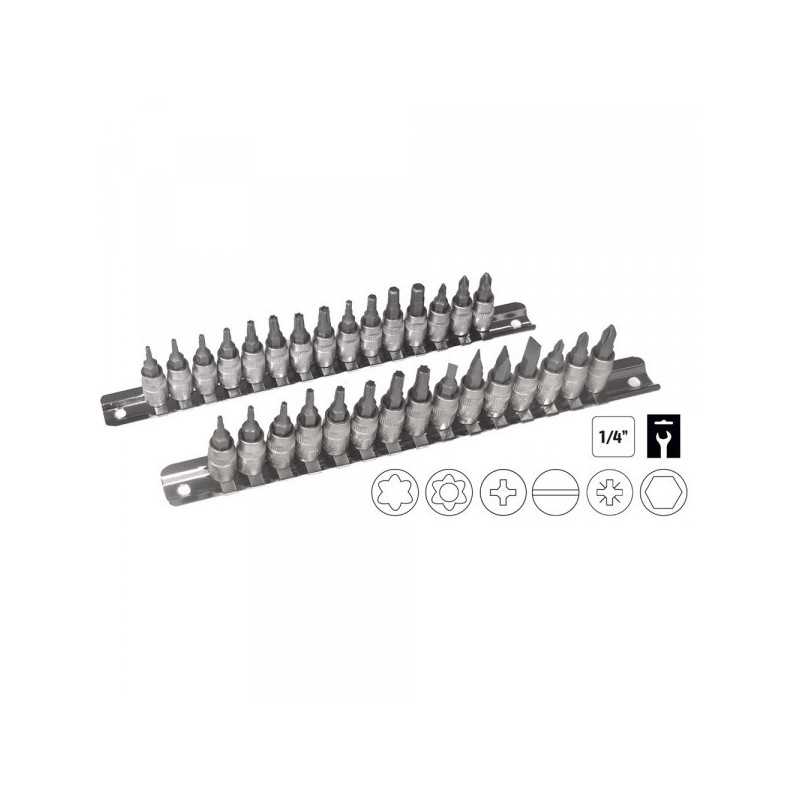 OUTILLAGE RAIL A 30 DOUILLES TOURNEVIS 1/4" 52908