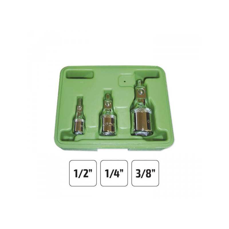 COFFRET OUTILLAGE 3 ADAPTATEURS MAGNÉTIQUES 1/4”, 3/8”, 1/2”