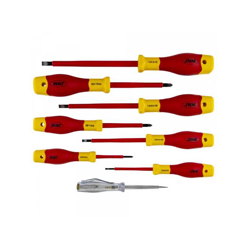 OUTILLAGE JEU DE 7 TOURNEVIS ISOLÉS 1000V + VOLTAGE TESTER