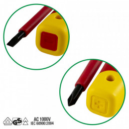 OUTILLAGE JEU DE 7 TOURNEVIS ISOLÉS 1000V + VOLTAGE TESTER