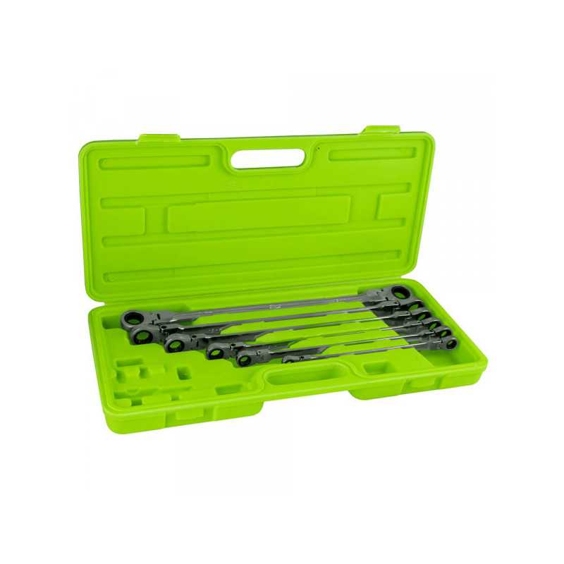 COFFRET OUTILLAGE JEU DE 6 CLÉS A CLIQUET ARTICULÉES 53018