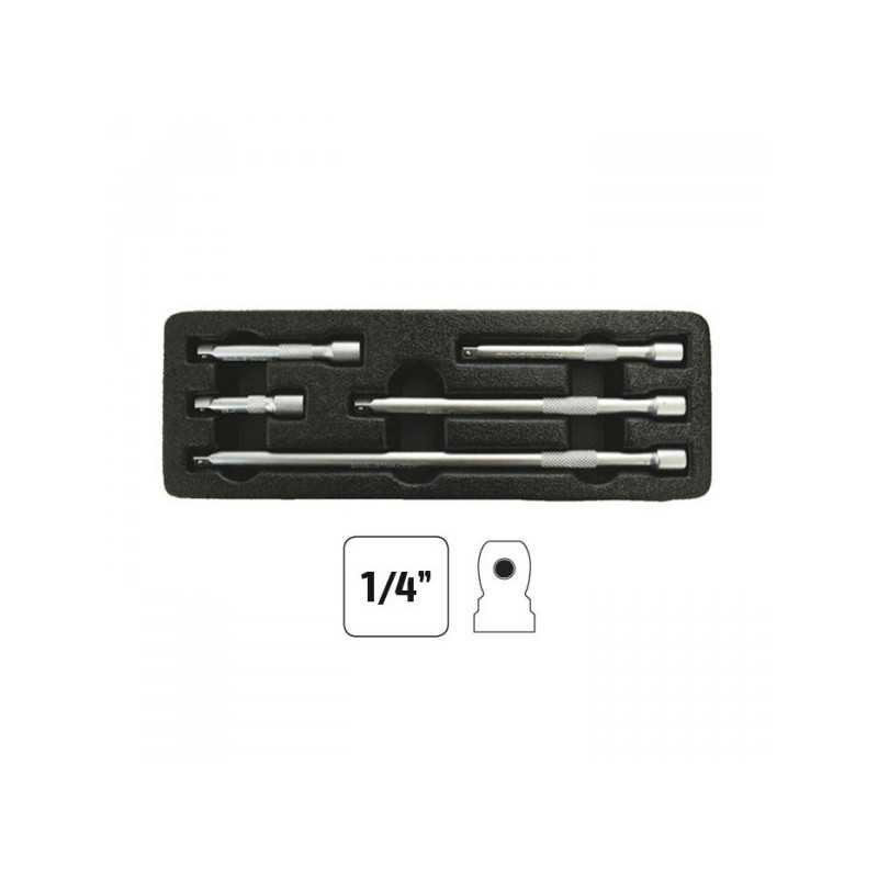 OUTILLAGE JEU DE RALONGES DE 1/4" À TÊTE SPHERIQUE