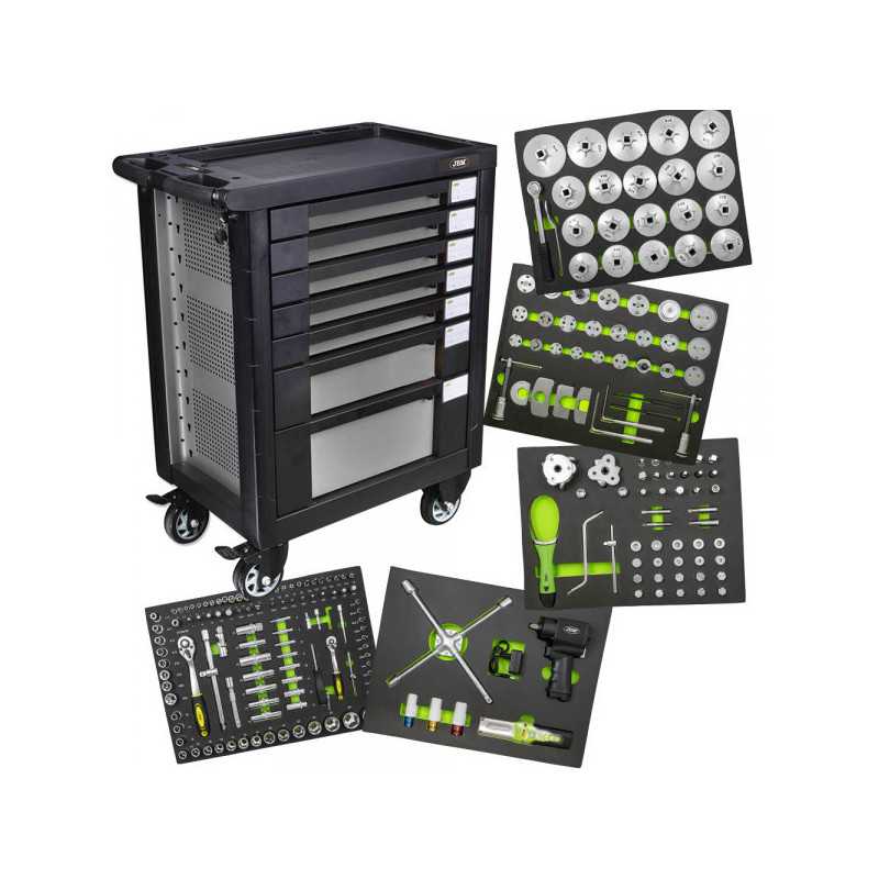 SERVANTE VERTE D'OUTILS SPÉCIAL AVEC OUTILS POUR L'ENTRETIEN DES VÉHICULES 53555 SERVANTE VERTE D'OUTILS SPÉCIAL AVEC OUTILS POUR L'ENTRETIEN DES VÉHICULES 53555