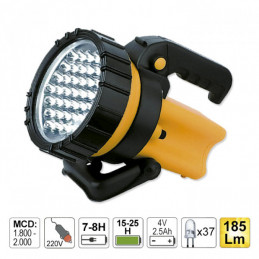 LAMPE TORCHE DE 37 LEDS AVEC BATTERIE RECHARGABLE, MANCHE PIVOTANT 52002