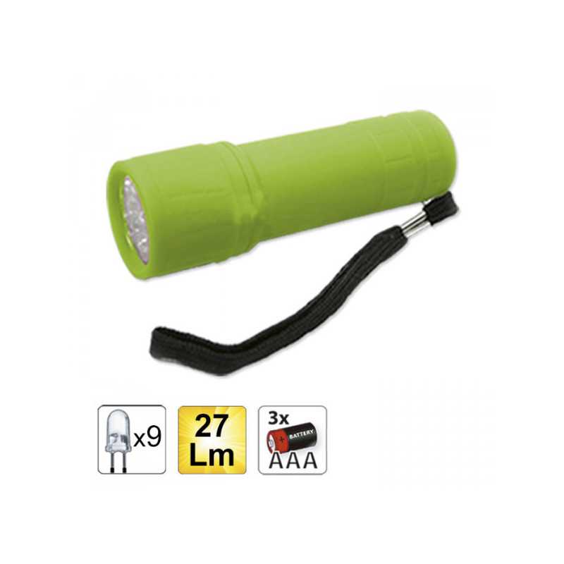 LAMPE TORCHE DE 9 LEDS, VERT 52555 LAMPE TORCHE DE 9 LEDS, VERT 52555