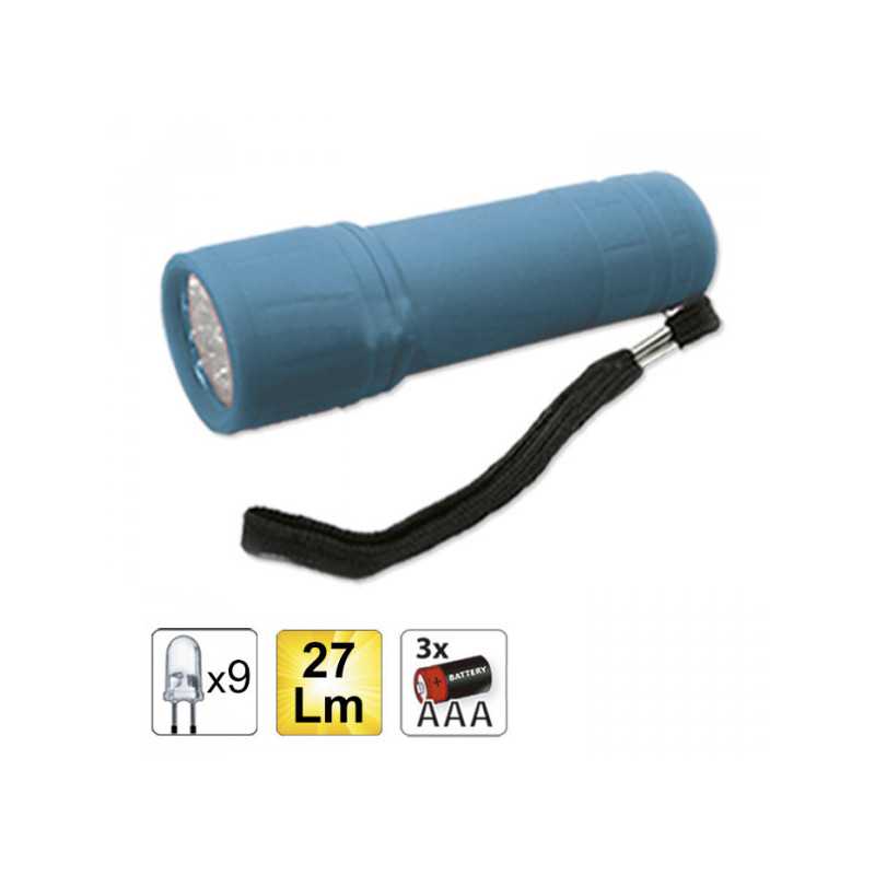 LAMPE TORCHE DE 9 LEDS BLEU 52556