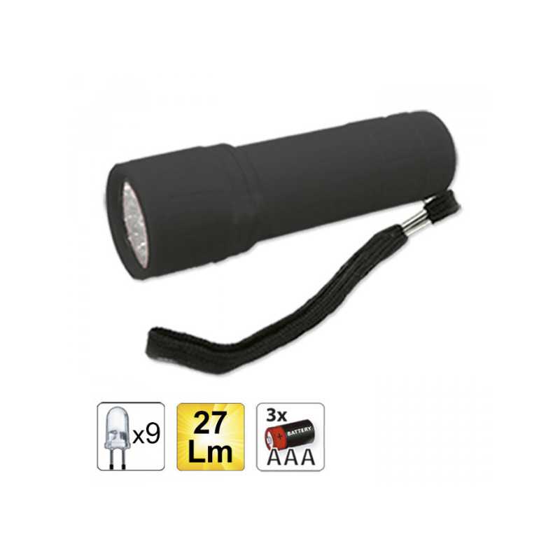 LAMPE TORCHE DE 9 LEDS NOIR 52558 LAMPE TORCHE DE 9 LEDS NOIR 52558