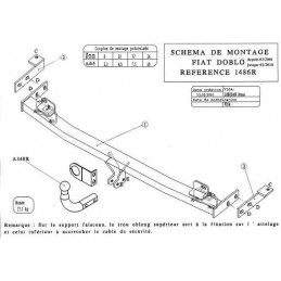 Attelage pour Fiat Doblo et Doblo rallongé 1486R