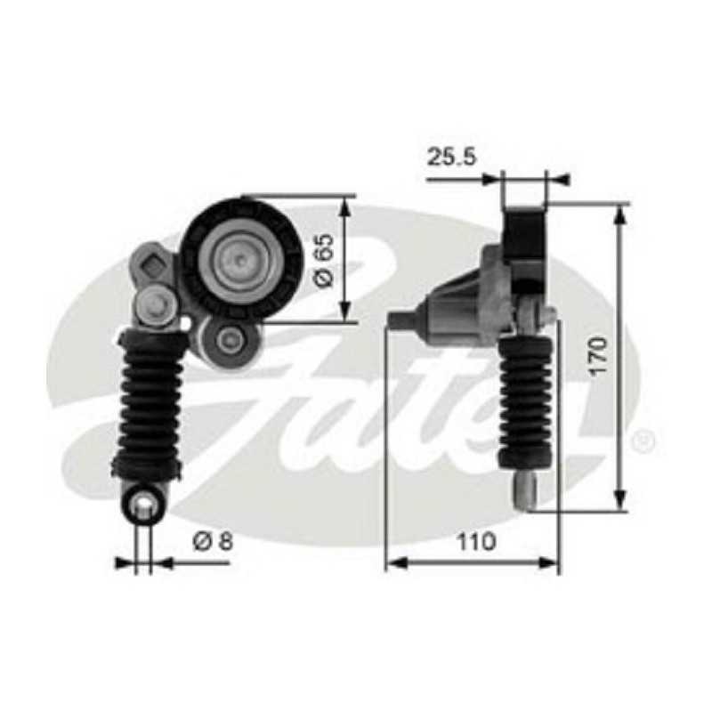 Galet tendeur de courroie d'accessoire GATES pour Renault Clio 2 2.0 T38348